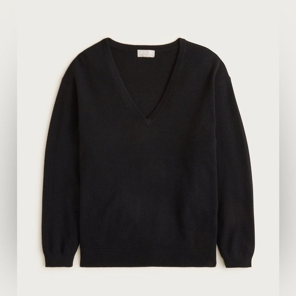 NWT J. Crew Cashmere Relaxed V-Neck Sweater - Picture 3 of 6